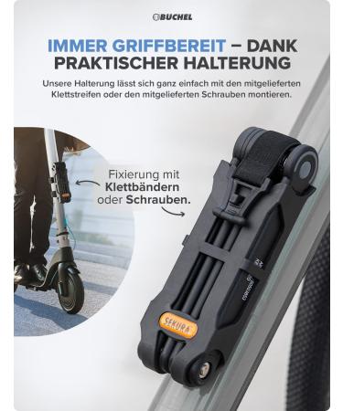 B chel Sekura Folding Lock for Bicycle & Motorcycle - 85cm Black Security Lock | 6053853 - Buy Online on SooperMarket.com