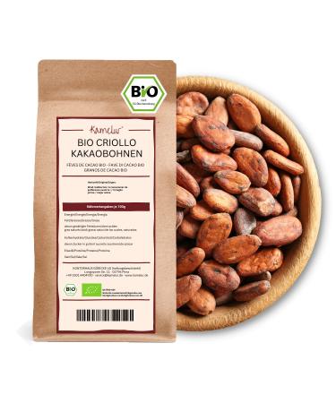 Kamelur 1kg Bio Criollo cocoa beans - raw food - entire cocoa beans not roasted vegan and without additives - biodegradable packaging organic cocoa bean