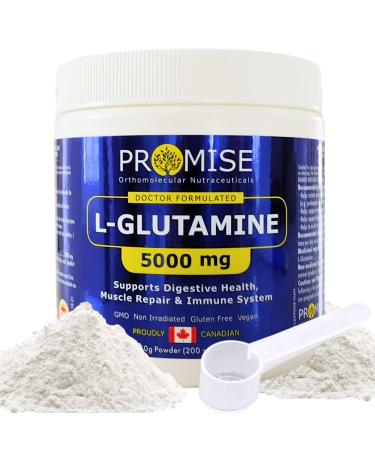 Promise L-Glutamine Powder 250g 5000mg for Gut Health Unflavored Non GMO Post and Pre Workout Amino Acids Supplement L Glutamine Digestive System Support 50 Servings