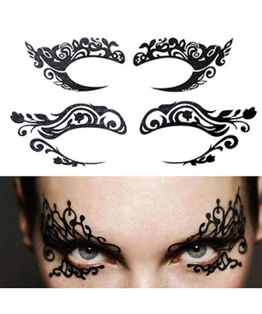 Eye Shadow Tattoo Sticker Makeup Transfer - Colorful Lace Party Stickers - 20pcs/10 Pairs - Buy Online on SooperMarket.com