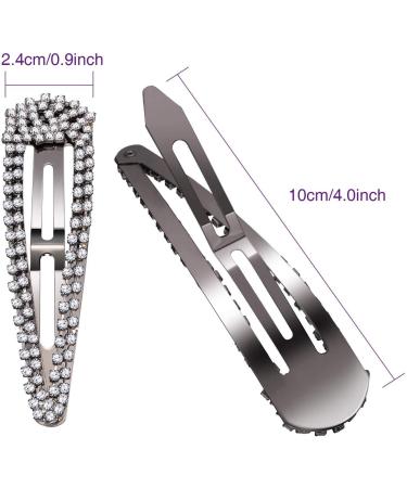 6 Pieces 4 Inch Rhinestone Snap Hair Clips Hair Barrettes Hairpins Crystal Metal Hair Clips for Women Girls Wedding Hair Accessories (Black Silver Gold) - Buy Online on SooperMarket.com