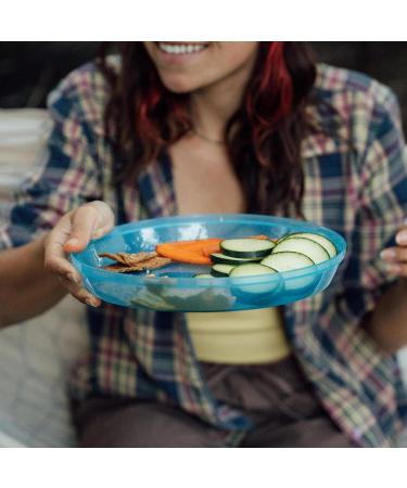 Sun Company Zero Plates - 4-Pack Stackable Nesting Plates for Camping | Dishwasher-Safe Dinnerware for Backpacking & RV | Space-Saving Travel Mess Kit (Blue Ice) - Buy Online on SooperMarket.com