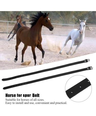 Agate Black Leather Spur Straps - 50cm/19.7in Stainless Steel Buckle Perfect for Horse Riding & High Boots | Premium Horse Accessories - Buy Online on SooperMarket.com