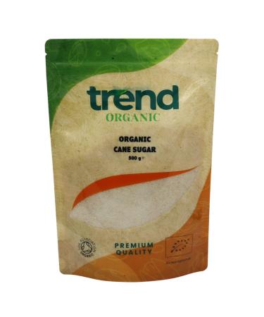 Trend Organic Cane Sugar Ideal for Sweetening Your Culinary Creations - Certified Organic Sweetness Pure Unrefined and Sustainably Sourced - Vegan Non-GMO No Additives No Preservatives 500g 500 g (Pack of 1)