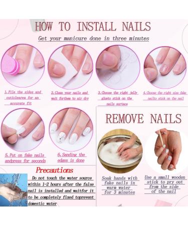 Shop 24Pcs Almond Press on Nails - Long Stiletto Faux Nails Pink Ombre Acrylic with Gold Star Designs - Cute Summer Nails for Women - Buy Online on SooperMarket.com