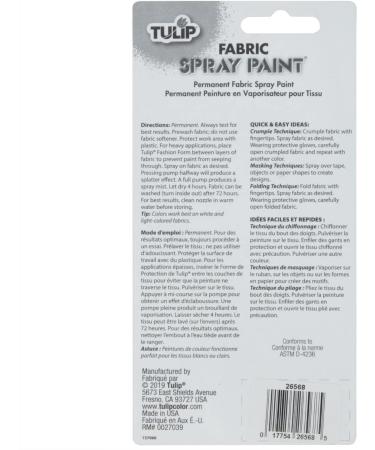 26568 SOP 4oz Asphalt Tulip Fabric Spray - 4 Fl Oz (Pack of 1) | Permanent Color for DIY Projects - Buy Online on SooperMarket.com