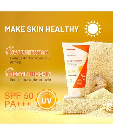 Buy Vitamin C Sunscreen SPF 50 - Moisturizing Face & Body Lotion with Niacinamide | Water & Sweat Resistant Protection - Buy Online on SooperMarket.com