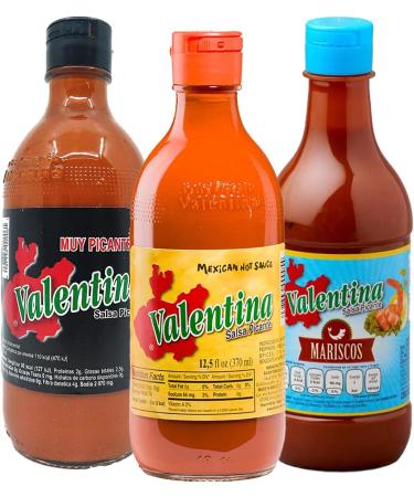 Hot sauce Mexican Bundle with Valentina Black 370ml Red 370ml and Mariscos 370ml (Pack of 3 Bundle) - Buy Online on SooperMarket.com