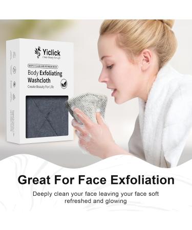Yiclick Exfoliating Washcloth Set - 5Pcs Body Scrubber Travel Shower Cloth for Men & Women Exfoliating Towel & Loofah - Buy Online on SooperMarket.com