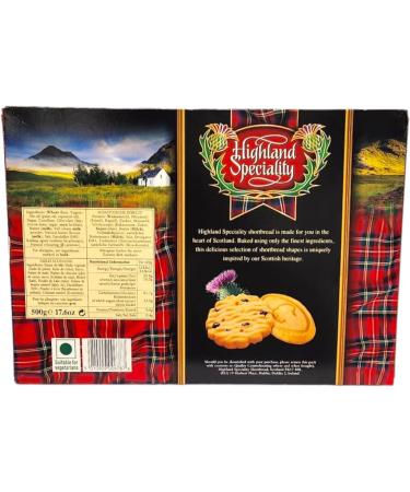 Highland Specialty Traditional Scottish Shortbread Cookies 500g Box Assorted Shapes (1) - Buy Online on SooperMarket.com
