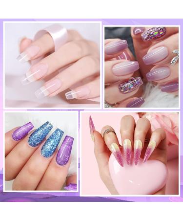 Janolia Amethyst Nail Extension Kit - UV Gel Starter Set with Nail Lamp Base & Top Coat for Perfect Nail Art Design - Buy Online on SooperMarket.com