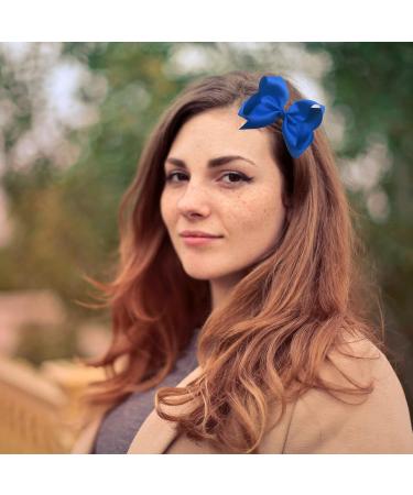 2 Pcs Blue Ribbon Hair Bow Clips Barrettes - Hair Styling Accessories for Girls & Women - Perfect for Christmas, Wedding, Birthday, Valentine's Day - 6 Inch - Buy Online on SooperMarket.com
