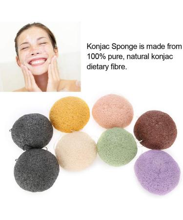 Konjac Wash Face Flutter Set - 8pcs Round Type Body Sponges for Deep Pore Cleansing and Exfoliation - Buy Online on SooperMarket.com