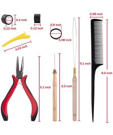 Duufin Hair Extensions Kit â€“ 1500 Micro Link Rings Beads + Tools (Black, Blonde, Dark Brown) - Buy Online on SooperMarket.com