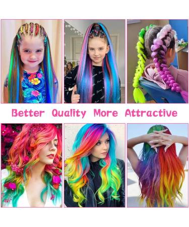 AOOWU 24 Colors Hair Chalk - Temporary, Safe & Washable Hair Dye for Kids | Hair Chalk Pens for Halloween, Christmas & Cosplay Parties - Buy Online on SooperMarket.com