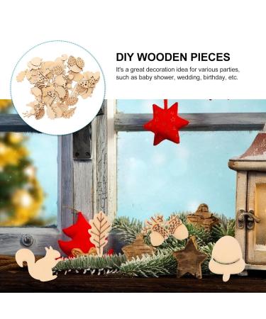 Warmhm 50pcs Wooden Animals & Plants DIY Wood Slices - Unfinished Crafts Ornaments for Home D cor - Buy Online on SooperMarket.com