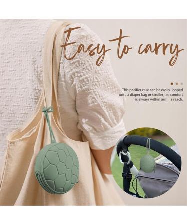 Baok Silicone Pacifier Travel Case | Portable Pacifier Holder with Zip Lanyard | Diaper Bag & Stroller Accessory in Green - Buy Online on SooperMarket.com