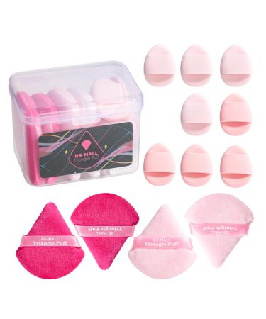 BS-MALL Powder Puff with Small Mini Figure Makeup Sponge For Concealr Powder Blush Pack of 12 Pink