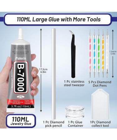 B-7000 Crystal Rhinestone Jewelry Glue Clear 110ml - Craft Adhesive with Precision Tips for Nail Art & Phone Repair - Buy Online on SooperMarket.com