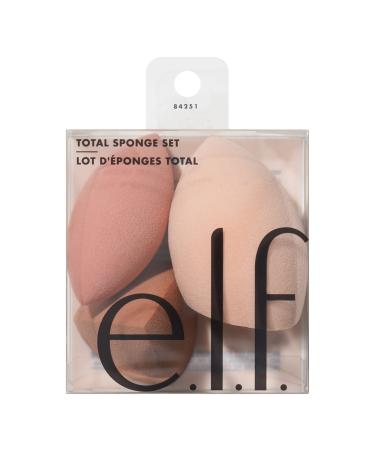 e.l.f. Total Sponge Set  Multi-use Makeup Sponge Set For Flawless Blending  Great For Powder Or Liquid Concealer & Foundation  Vegan & Cruelty-Free