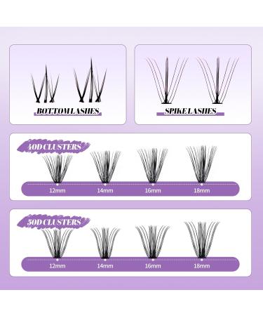 DIY Lash Extension Kit - Multi-Type Lash Clusters & Bottom Lashes | 20/30/40/50D 12-18mm | Complete Volume Lashes Set with Bond Seal & Applicator - Buy Online on SooperMarket.com