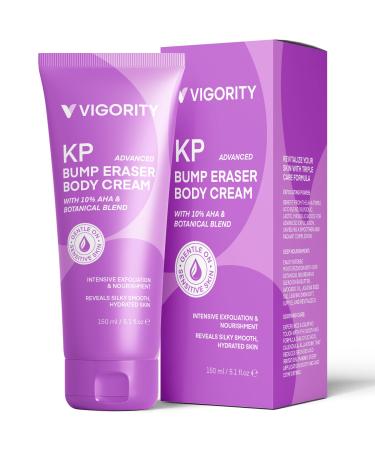 Vigority KP Bump Eraser for Keratosis Pilaris: Body Moisturizer Exfoliating Cream - KP Bump Be Gone Treatment for Bumpy Dry Rough Skin