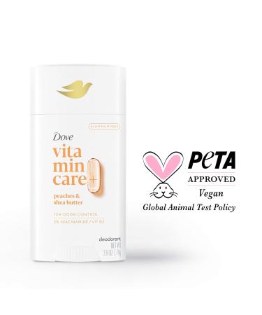 Dove VitaminCare+ Aluminum Free Deodorant Stick for 72H Odor Protection Peaches & Shea Butter Breathable Deodorant for Women 2.6 oz Peaches + Shea Butter 2.6 Ounce (Pack of 1) - Buy Online on SooperMarket.com