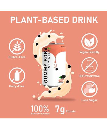 O's Bubble Gummy Boba Soy Milk 10.7 Fl Oz (Pack of 6) - Plant Based, Non-GMO, Shelf Stable, Vegan, Gluten-Free Black Tea - Buy Online on SooperMarket.com
