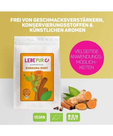 Leepur Bio Turmeric Shot 500g - 100% Organic Curcuma & Ginger Drink Mix | High Curcumin 2200mg/100g | Natural Turmeric Supplement - Buy Online on SooperMarket.com