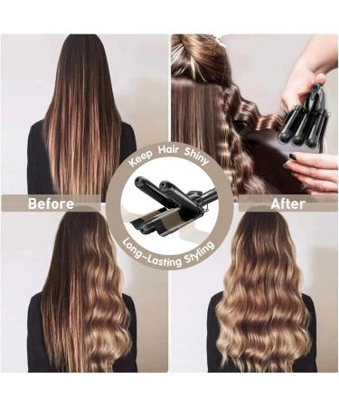 1 Inch Hair Crimper with 3 Barrel Beach Waver - Foldable 25mm Curling Iron with Adjustable Heat & LCD Display | International Shipping - Buy Online on SooperMarket.com