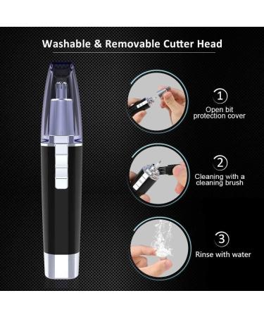 Buy Portable Ear & Nose Hair Trimmer - Battery-Operated Electric Facial Hair Shaver for Travel & Easy Cleansing - Buy Online on SooperMarket.com
