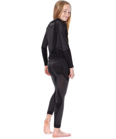 Ladeheid Children's Thermoactive Underwear Set - Long Sleeve Shirt & Long Underpants (146-152) - Black/Silver - Optimal Comfort for Kids - Buy Online on SooperMarket.com