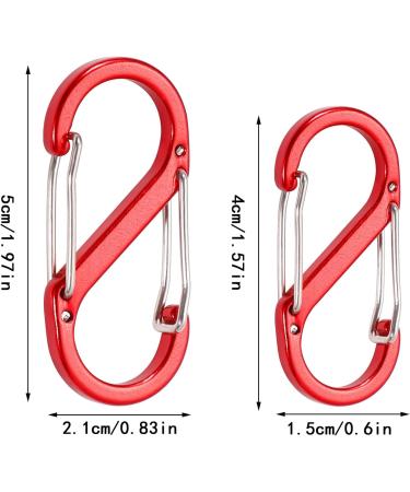 10 Pack Metal S Carabiners - 50mm/40mm Double Carabiner Snap Hooks for Camping Hiking & Home - 5 Color Options - Buy Online on SooperMarket.com