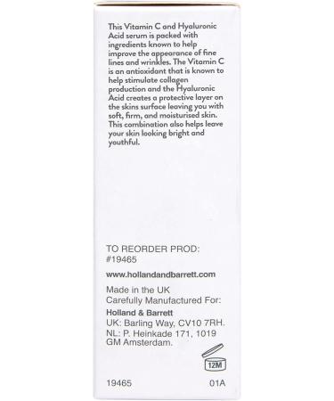 Holland & Barrett Vitamin C + Hyaluronic Acid Serum 30ml - Buy Online on SooperMarket.com