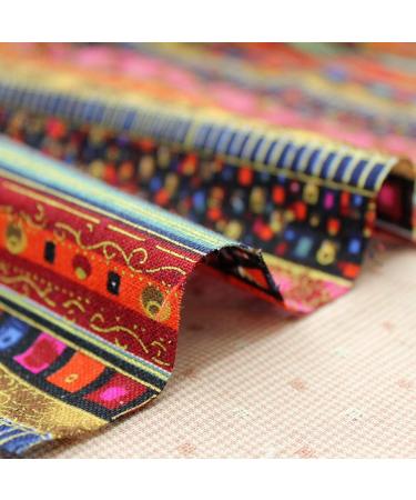 HAPYLY Pack of 4 Assorted Cotton and Hemp Pre-Cut Fat Quarters Quilt Fabric 50x70CM - Multicolor - Buy Online on SooperMarket.com