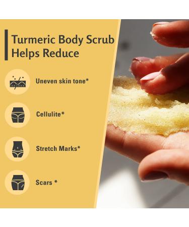Turmeric Exfoliating Body Scrub with Collagen and Coconut Oil | Gently Exfoliate Face & Body | Moisturizing SkinCare by M3 Naturals - Buy Online on SooperMarket.com