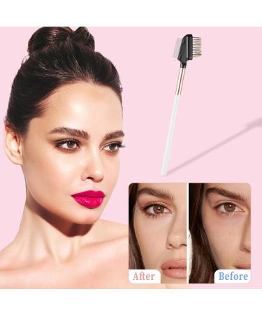 2 in 1 Eyebrow Brush & Lash Comb - Professional Reusable Metal Eyelash Separator with Stainless Steel Teeth & Natural Wood Handle for Women | Perfect Eye Makeup Tool - Buy Online on SooperMarket.com