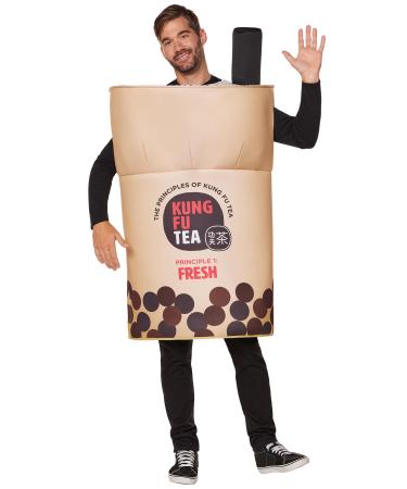Spirit Halloween Adult Kung Fu Tea 3D Foam Costume | Group Costume | Officially licensed | Kung Fu Tea Outfit One Size Milk Tea