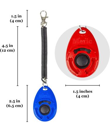 Meric Pet Cat Training Clicker Set - Durable Flat Drop Shape Button Tool in Red and Blue - 2 Pcs Pack - Buy Online on SooperMarket.com