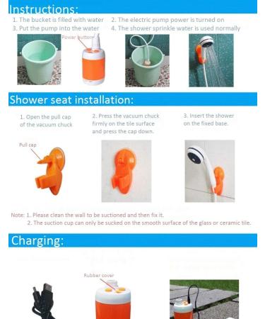 Iron Hammer Portable Rechargeable Camp Shower with Water Valve - Ideal for Camping, Pet Grooming - Buy Online on SooperMarket.com