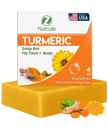 Turmeric Soap Bar for Face & Body Natural Turmeric Skin Soap Wash for Dark Spots Intimate Areas Underarms Turmeric Brightening Face Soap Cleanses Skin Great for Acne Scars Aloe Vera 4 Ounce (Pack of 1)