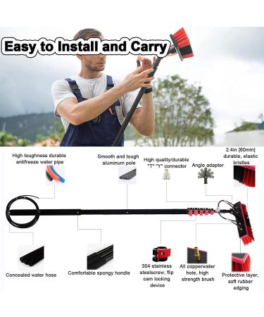 Water Fed Pole Kit Window Cleaning Pole Water Fed Telescopic Brush Extendable Cleaner Conservatory Roof for Photovoltaic Panel Cleaning Trucks 3.6M-12M 30cmbrush-18FT/5.4M 55cm Brush Head 8M/27FT - Buy Online on SooperMarket.com