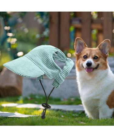 Predolo Pet Sports Hat - Fashionable Dog Solar Hat with Ear Holes | Sun Protection Baseball Cap for Small Dogs - Green L - Buy Online on SooperMarket.com