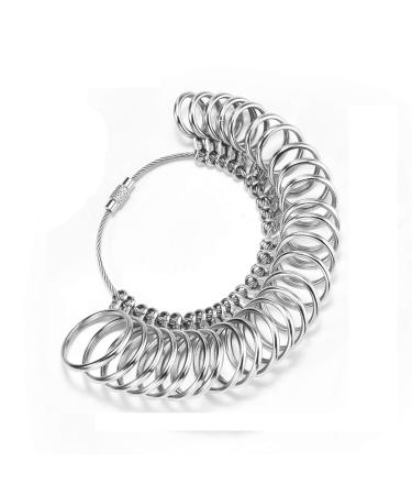 NuLink Ring Sizer Measuring Tool Stainless Steel Finger Rings Gauge 0-13 Sizing Measuring with Half Size 27 Pcs