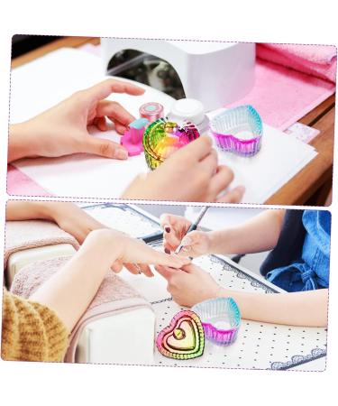 Beavorty 10 Pcs colorful crystal cup acrylic nails glass storage bowl glass bowls monomer dishes with lids nail art cup colored glass monomer acrylic nail liquid nail brush manicure - Buy Online on SooperMarket.com