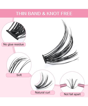 280 Pcs Cluster & Wispy Individual Lashes 40D-D-0.07-14 mm | DIY At-Home C D Curl Bottom Lashes - Buy Online on SooperMarket.com