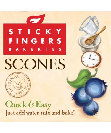 Sticky Fingers Bakeries English Scone Mix with Wild Blueberry - Easy to Make Scones, Makes 12 Fresh Baked Scones - 1 Pound Pack - Buy Online on SooperMarket.com