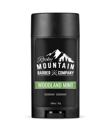 Natural Deodorant for Men - Aluminum Free - Made with Simple Plant-Based Ingredients & Peppermint Essential Oil - Made in USA - Woodland Mint Scent - 2 .65 oz