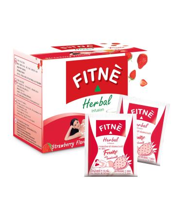 FITNE Strawberry Herbal Detox Tea Fruity Myrobalan Rhubard Senna Infusion Cleansing High Antioxidant No Calories Stevia Sweetener 12 Tea Bags 12 Tea Bags / Box