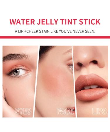 4 Colors Cooling Water Jelly Tint/Blush | Multi-Use Cheek & Lip Gloss | Long-Lasting Vivid Color - Chill (Poppy Pink Coral Berry Red - Buy Online on SooperMarket.com